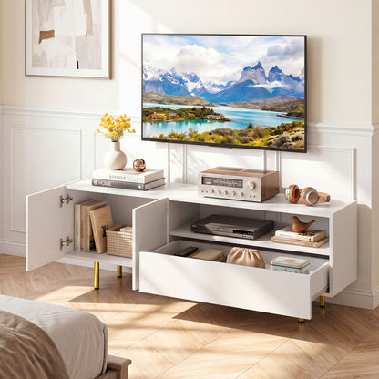 TV Stand for TVs up To 70" with Storage, White
