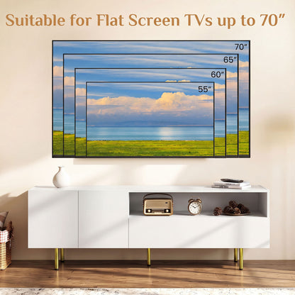 TV Stand for TVs up To 70" with Storage, White
