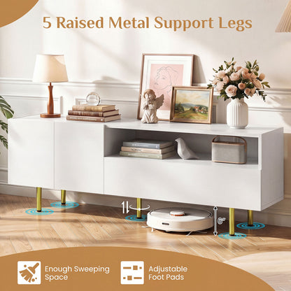 TV Stand for TVs up To 70" with Storage, White