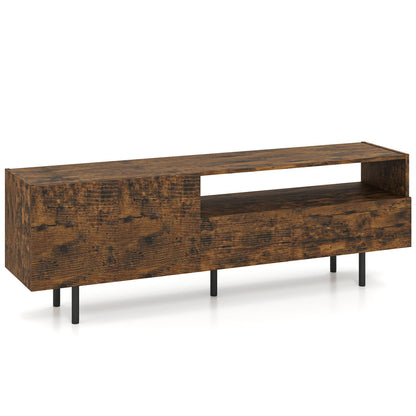 TV Stand for TVs up to 70", Storage Cabinet, Rustic Brown