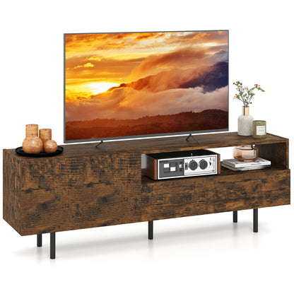 TV Stand for TVs up to 70", Storage Cabinet, Rustic Brown