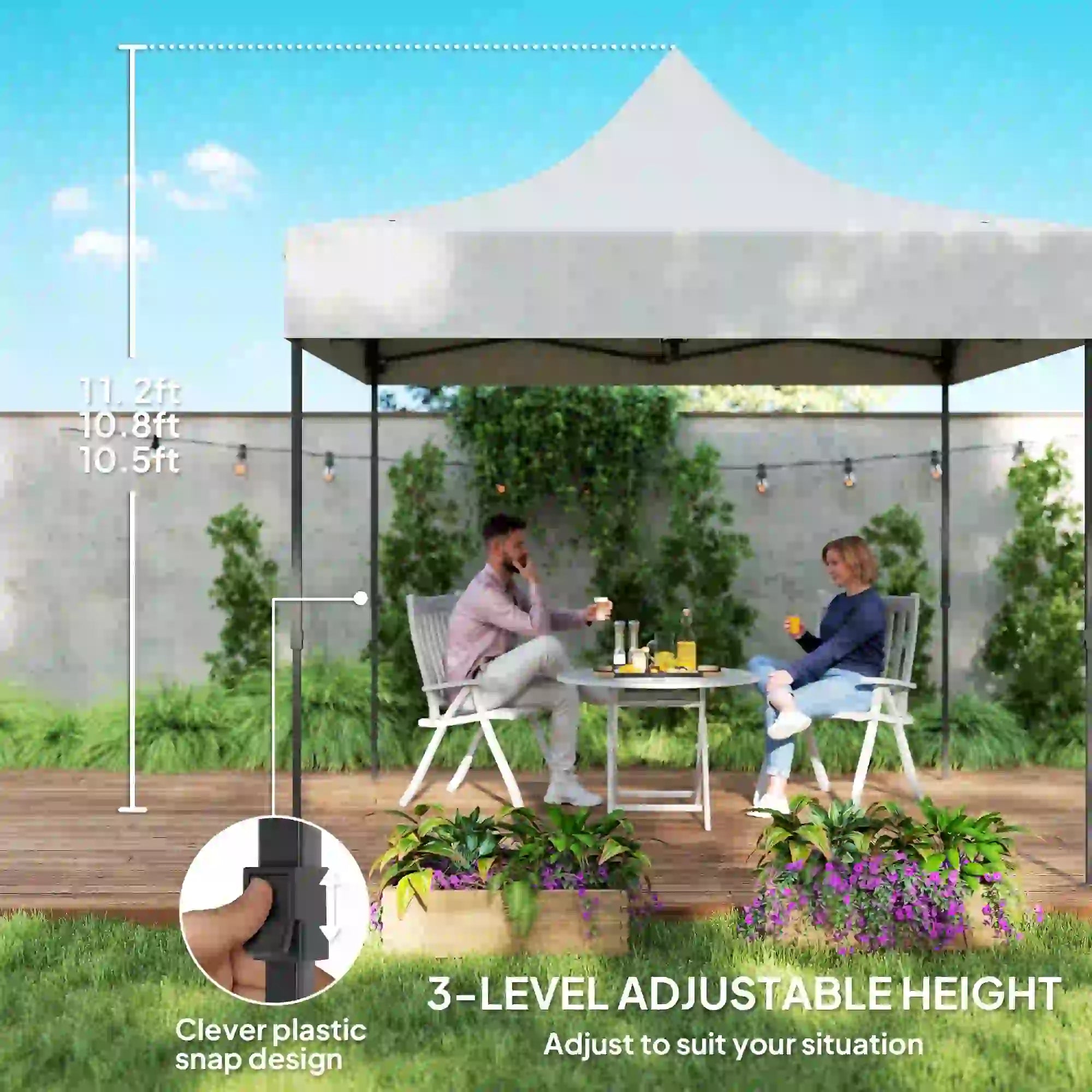 10' x 10' Pop Up Canopy Tent, Sidewalls, Adjustable Height, Wheeled Bag Pop Up Canopies at Gallery Canada