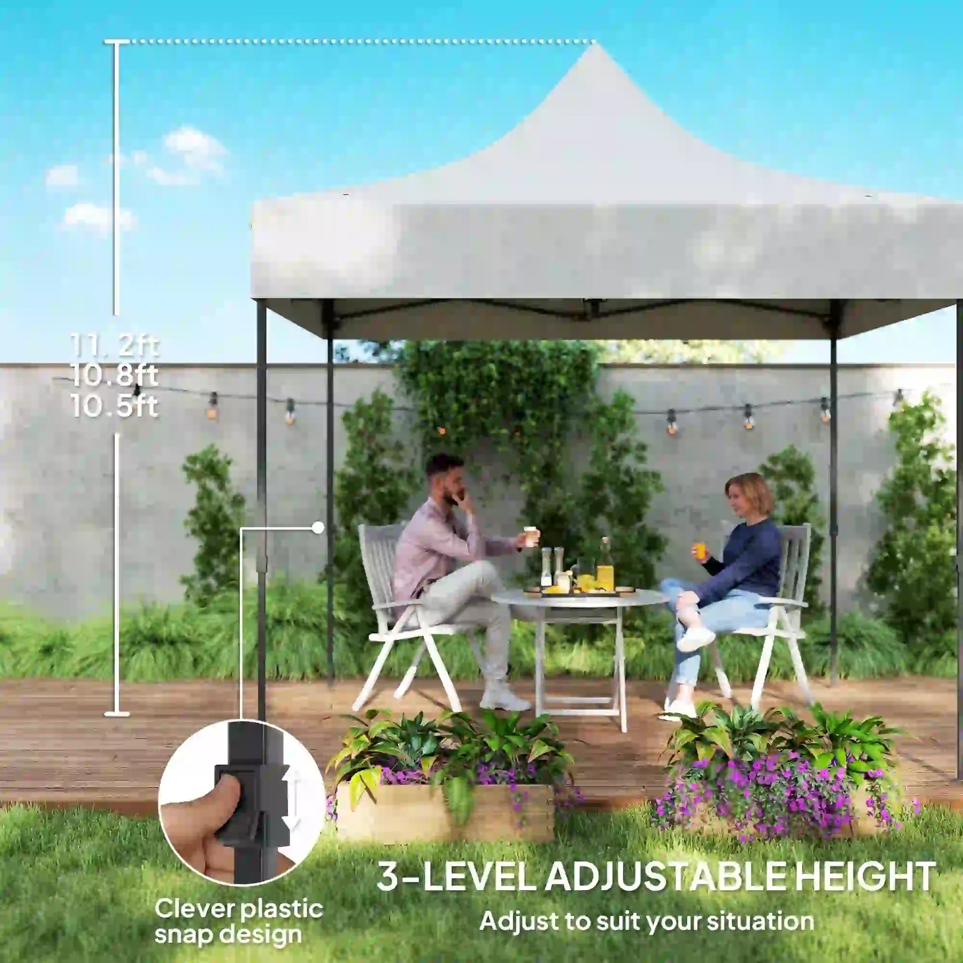 10' x 10' Pop Up Canopy Tent, Sidewalls, Adjustable Height, Wheeled Bag Pop Up Canopies at Gallery Canada