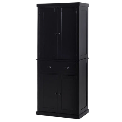 Standing Kitchen Cabinet, 2 Drawers, MDF Board, Black Kitchen Pantry Cabinets at Gallery Canada