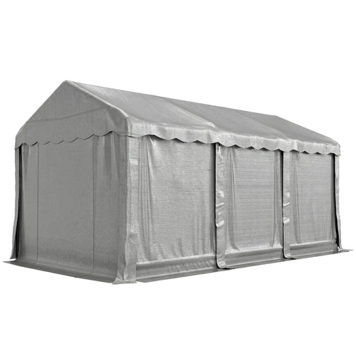 20' x 10' Portable Shed, Outdoor Storage Tent, Light Grey