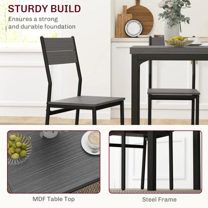 Dining Table Set for 2, 3 Piece, Metal Legs, Grey Dining Table Sets at Gallery Canada