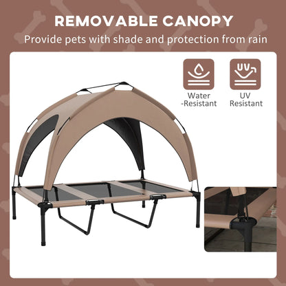 Raised Dog Bed, Cooling Cot with Canopy, Washable Mesh, Large, Coffee Elevated Dog Beds at Gallery Canada