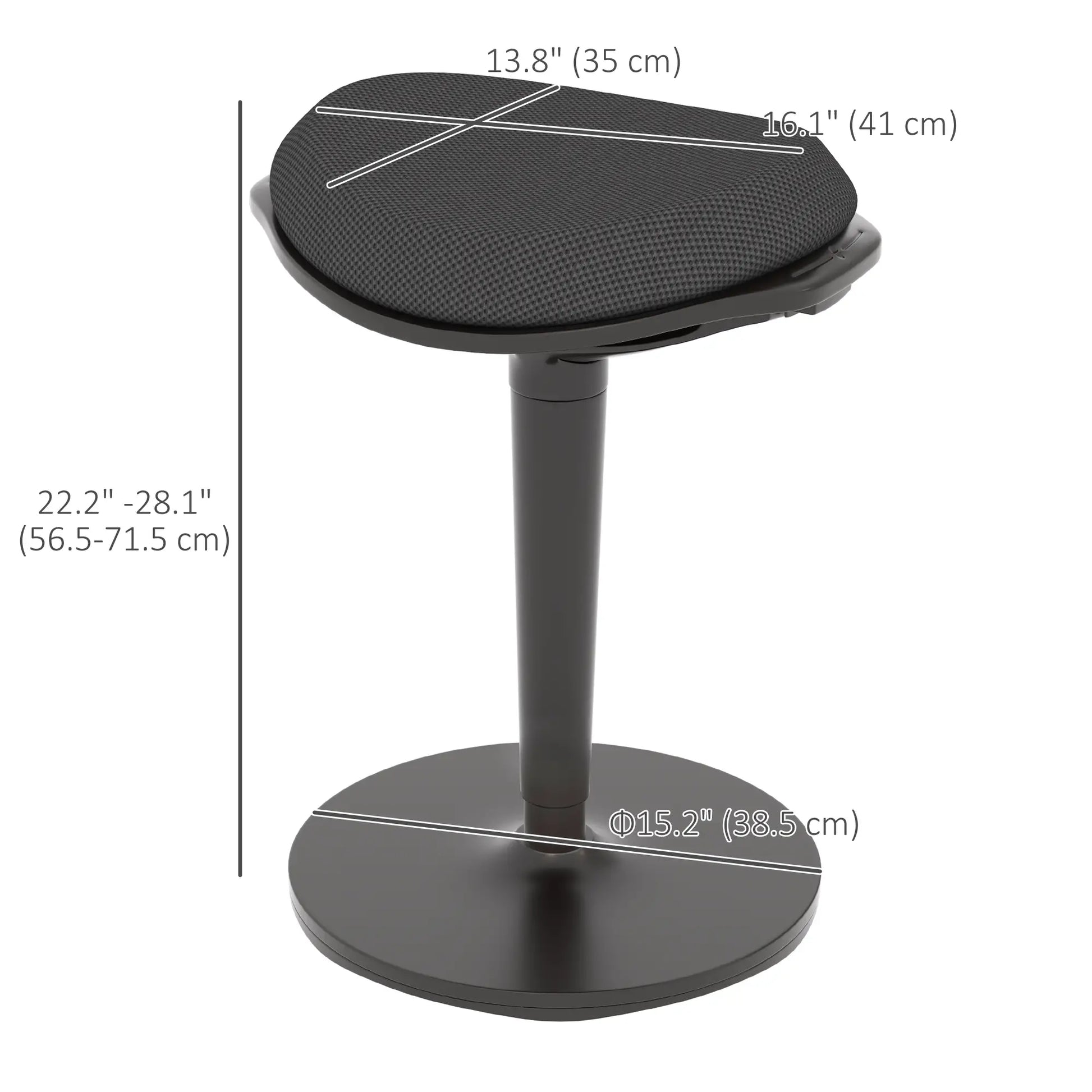 Standing Desk Stool, Ergonomic Wobble Chair, Adjustable Leaning Stool, Black Office Chairs at Gallery Canada