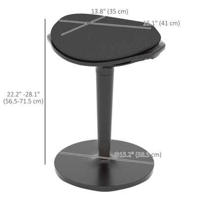 Standing Desk Stool, Ergonomic Wobble Chair, Adjustable Leaning Stool, Black Office Chairs at Gallery Canada