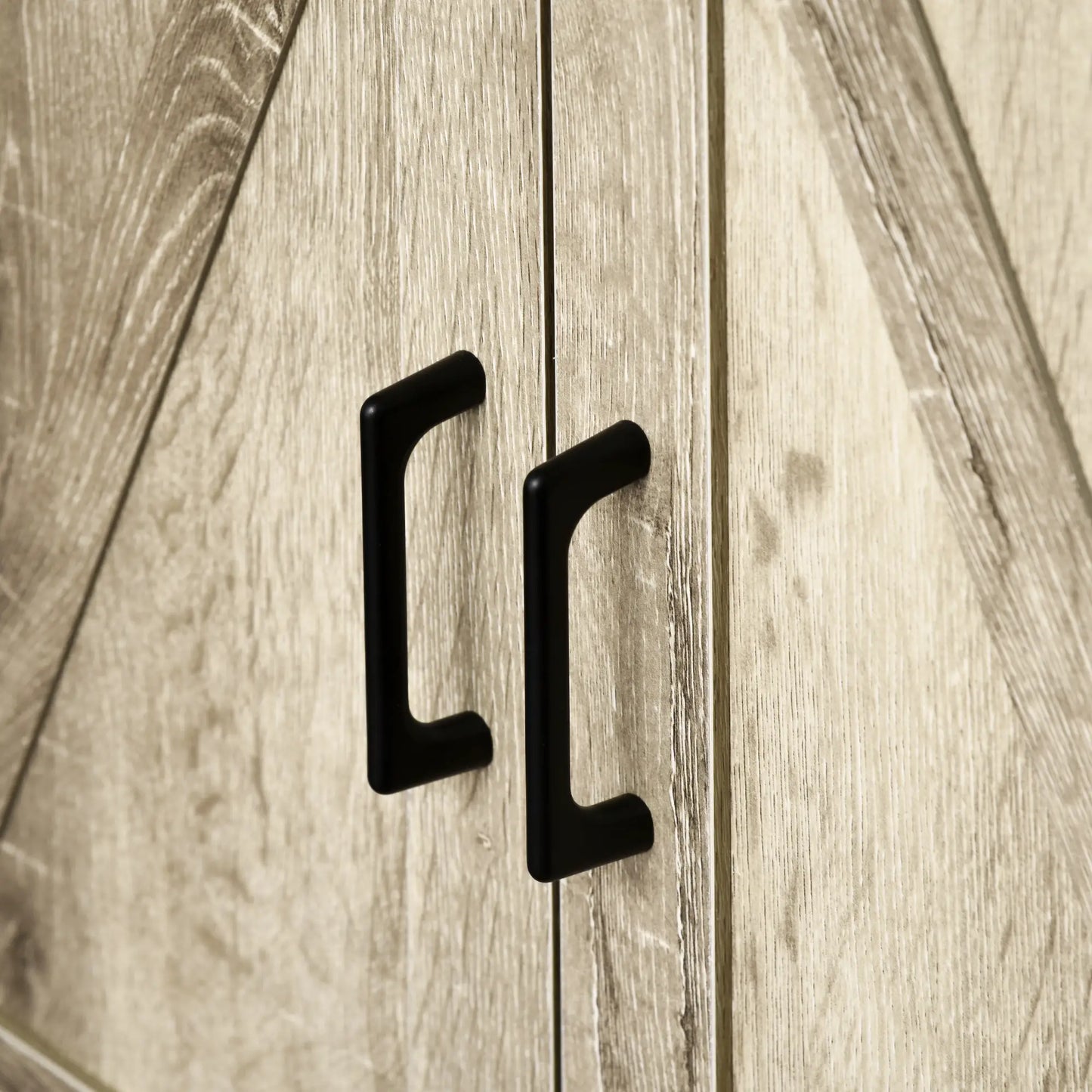 Farmhouse Kitchen Cabinet, Sideboard with 2 Barn Doors, Drawer, Oak Bar Cabinets at Gallery Canada