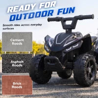 Quad pour enfants 6V, 4 roues, commande par bouton, 45 minutes, noir