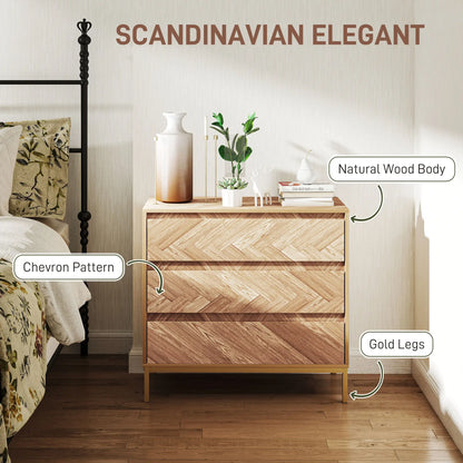 3 Drawer Storage Cabinet, Anti-Tip Design, for Bedroom, Living Room, Nature Wood Storage Cabinets at Gallery Canada