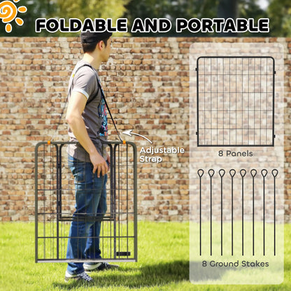 31.5" Portable Foldable Pet Playpen, 8 Panels with Door, Medium Dogs Houses, Kennels & Pens at Gallery Canada