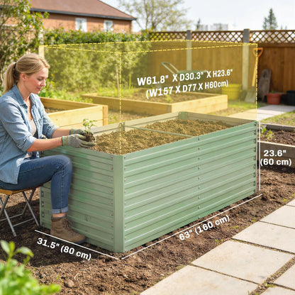 5' x 3' x 2' Raised Garden Bed, Galvanized Planter Box, Light Green Galvanized Planter Boxes at Gallery Canada