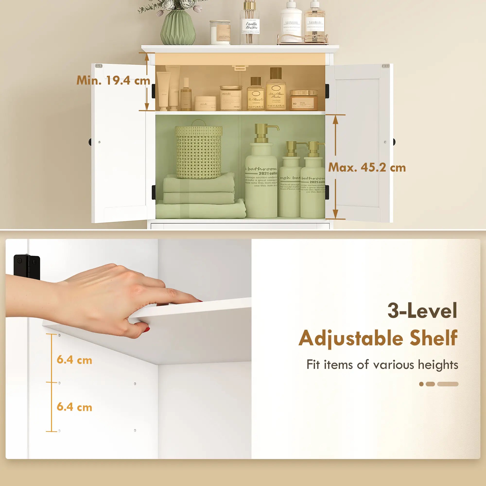 Over The Toilet Storage Cabinet, With Drawer And Adjustable Shelf, White Over The Toilet Storage at Gallery Canada