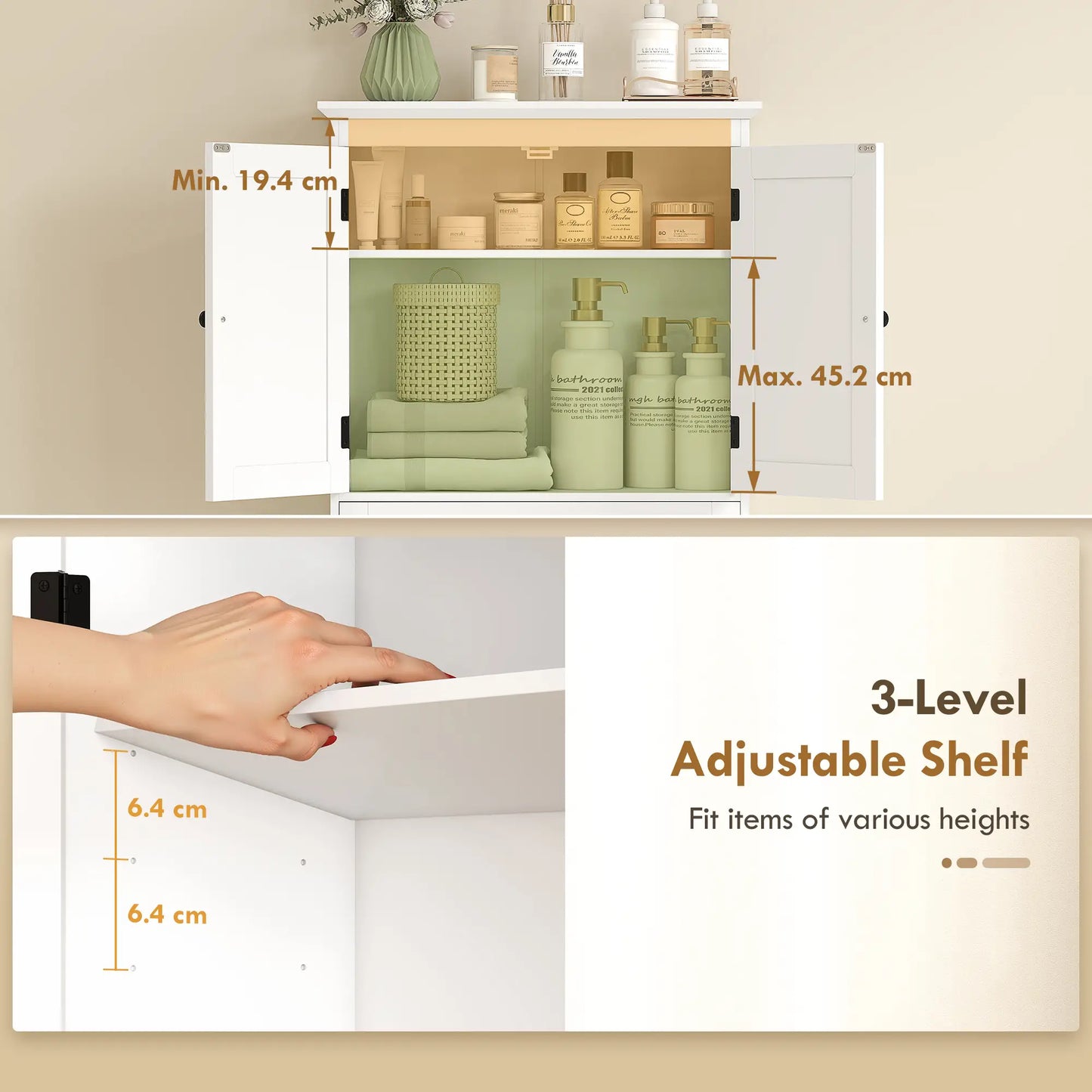 Over The Toilet Storage Cabinet, With Drawer And Adjustable Shelf, White Over The Toilet Storage at Gallery Canada