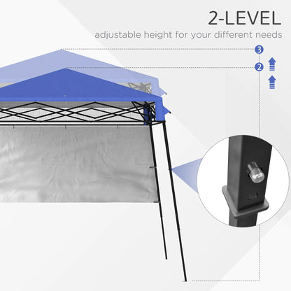 7' x 7' Foldable Pop Up Gazebo Tent, Adjustable Legs, Black, Blue Pop Up Canopies at Gallery Canada