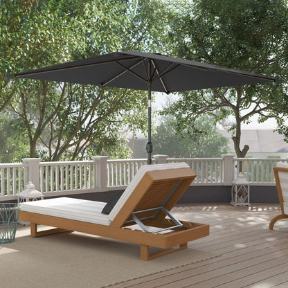 6.6x9.6ft Rectangle Aluminum Patio Umbrella, Outdoor Sunshade Canopy, Dark Grey Sun Umbrellas at Gallery Canada