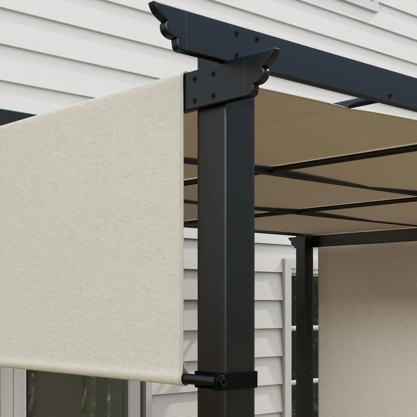 10' x 12' Metal Pergola With Retractable Canopy, For Garden Patio Backyard Deck Pergolas at Gallery Canada