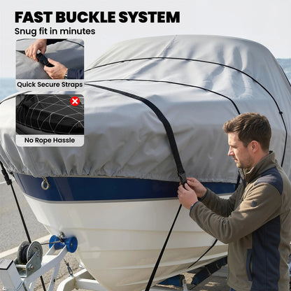 19-20 Ft Trailer Boat Cover, 3000mm Waterproof, Light Grey Water Sports & Boating Supplies at Gallery Canada