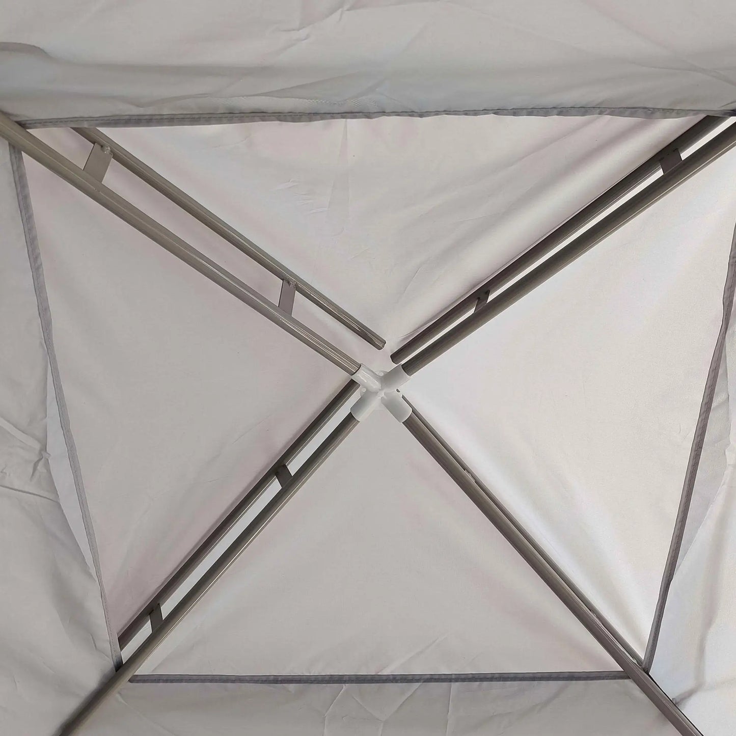 10' x 10' Outdoor Canopy Tent, Mesh Netting, Double Tier Roof, Grey Gazebos at Gallery Canada