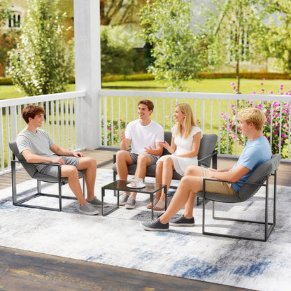 4 Piece Outdoor Furniture Set, Patio Conversation Set, Light Grey Patio Furniture Sets at Gallery Canada