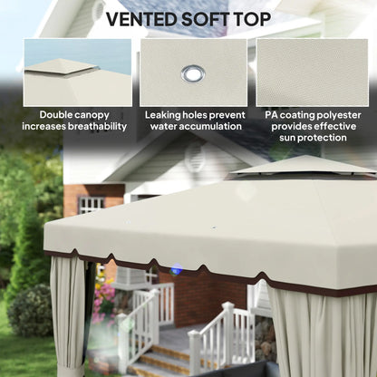 10' x 10' Outdoor Gazebo, Double Soft-Top, Cream White Gazebos at Gallery Canada
