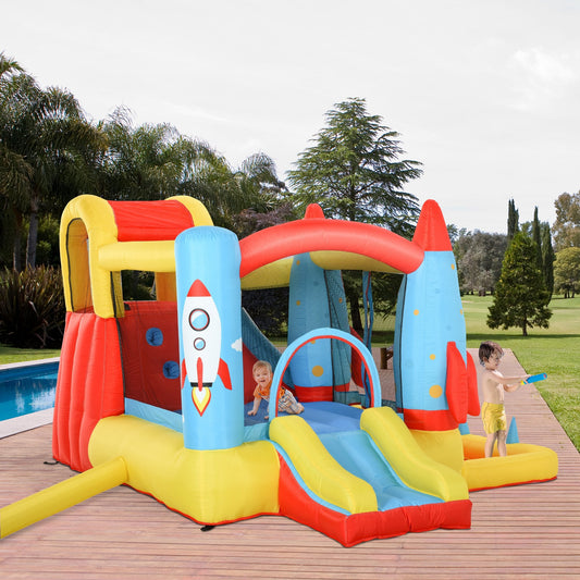 Bounce Castle Inflatable Trampoline Slide Pool Rocket Design 11.14' x 9.18' x 6.06' - Gallery Canada