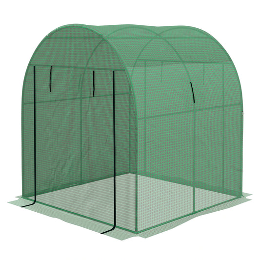 Walk-In Tunnel Greenhouse, UV-Resistant PE Cover, 6' x 6' x 6.6', Green Tunnel Greenhouses Green at Gallery Canada