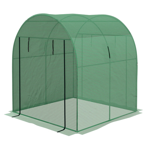 Walk-In Tunnel Greenhouse, UV-Resistant PE Cover, 6' x 6' x 6.6', Green