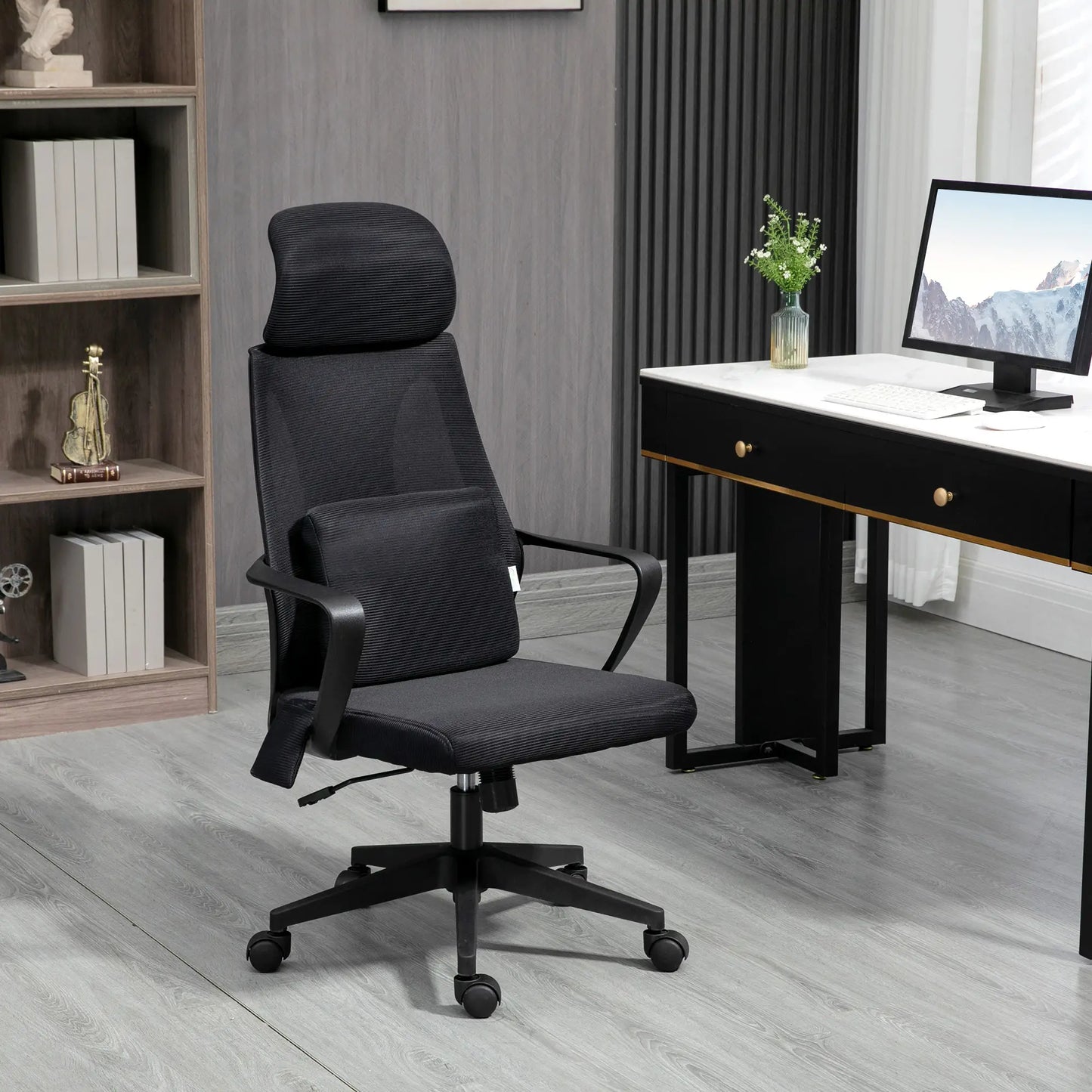 Ergonomic High Back Office Chair, Mesh Computer Chair, Lumbar Support Massage Chairs at Gallery Canada