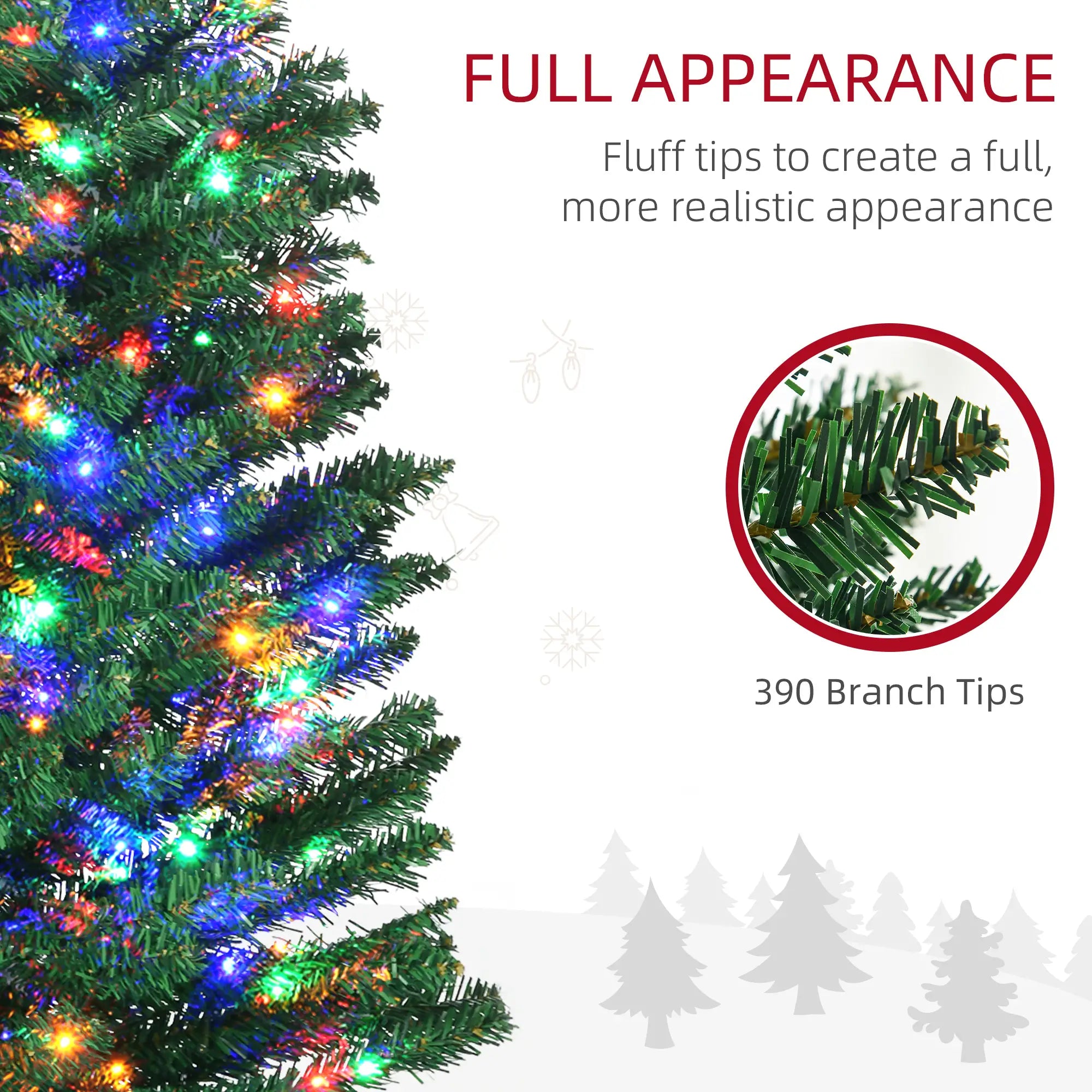 6' Artificial Pencil Christmas Tree, Steel Base, Colorful LED Lights Pencil Christmas Trees at Gallery Canada