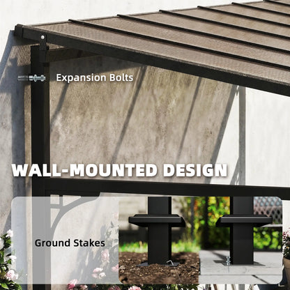 13' x 10' Lean-To Gazebo, Hardtop Wall Mounted Outdoor Pergola Pergolas at Gallery Canada