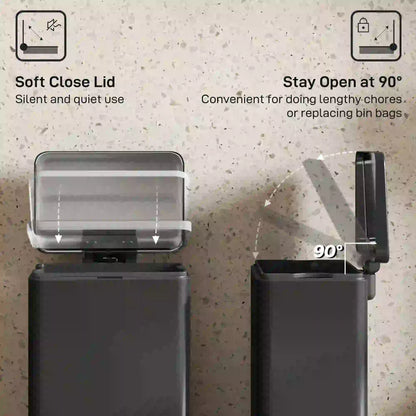 5.3 Gallon Garbage Bin with Soft Close Lid, Removable Inner Bucket, Matte Black Small Kitchen Appliances at Gallery Canada