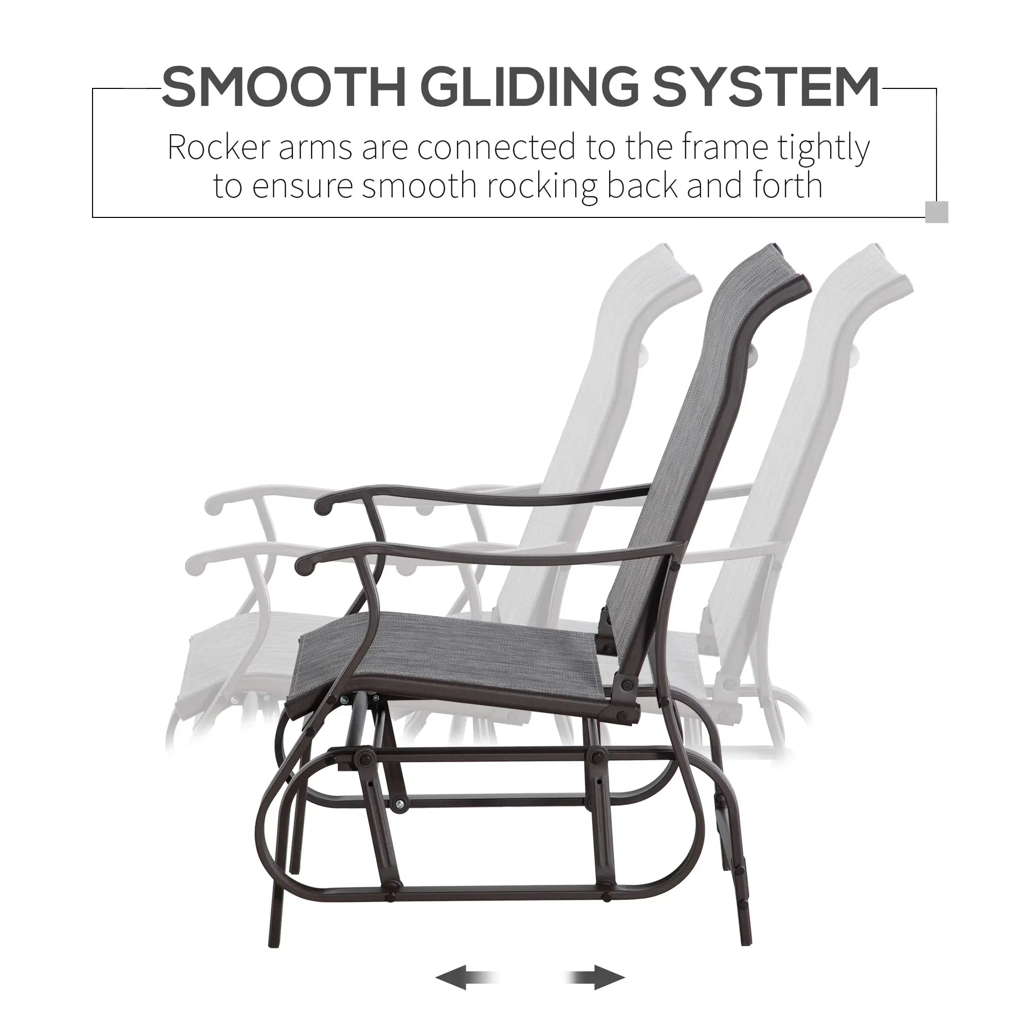 Outdoor Glider Chair, Steel Frame, Mesh Fabric, Garden, Grey Outdoor Gliders at Gallery Canada