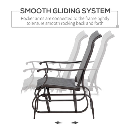 Outdoor Glider Chair, Steel Frame, Mesh Fabric, Garden, Grey Outdoor Gliders at Gallery Canada
