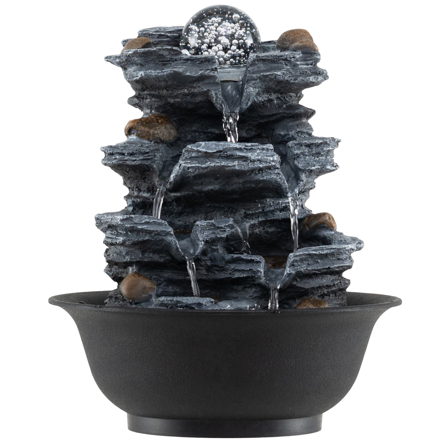 Tabletop Water Fountain, Rolling Crystal Ball, Color Changing LED Light, Black Decorative Accessories at Gallery Canada