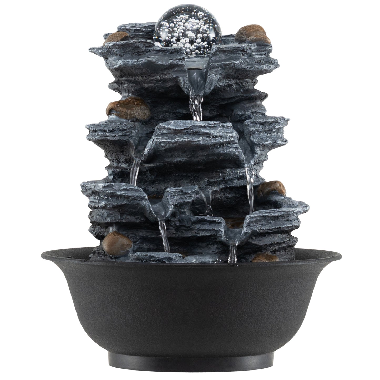 Tabletop Water Fountain, Rolling Crystal Ball, Color Changing LED Light, Black Decorative Accessories at Gallery Canada