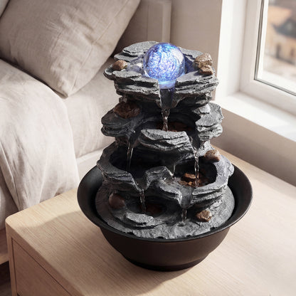 Tabletop Water Fountain, Rolling Crystal Ball, Color Changing LED Light, Black Decorative Accessories at Gallery Canada