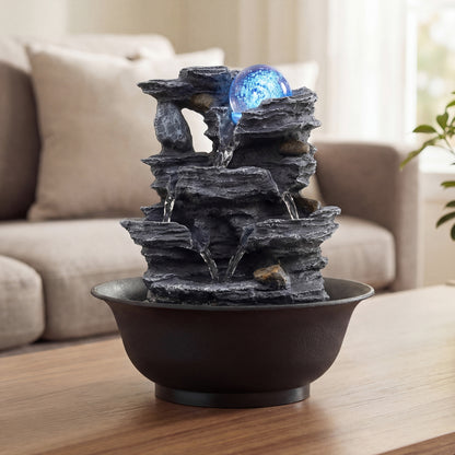 Tabletop Fountain, Rolling Crystal Ball, Color-Changing LED, Black Decorative Accessories at Gallery Canada