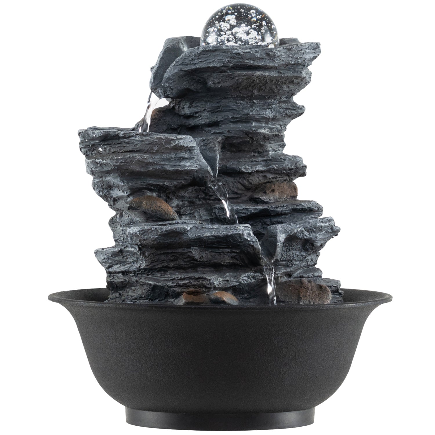 Tabletop Water Fountain, Rolling Crystal Ball, LED Light, Black Decorative Accessories at Gallery Canada