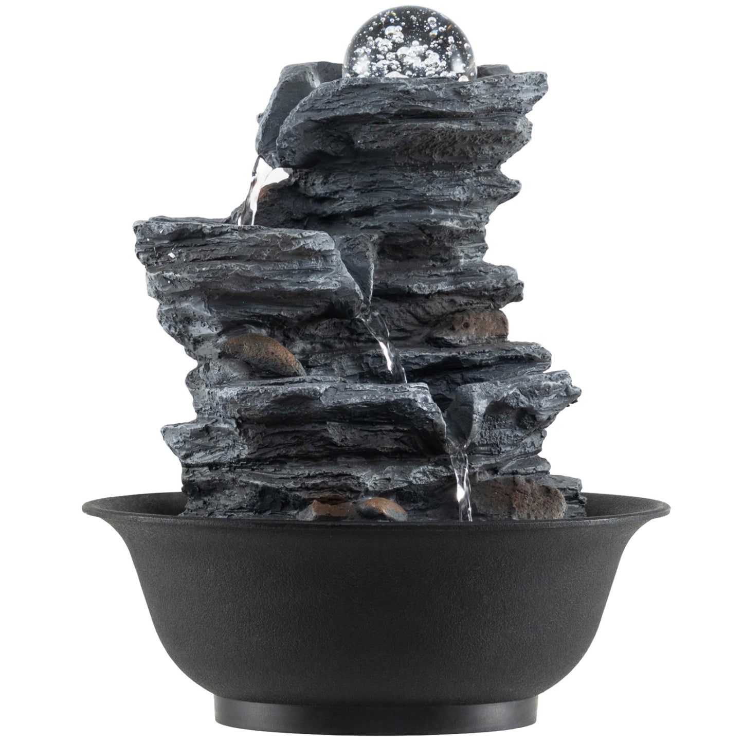 Tabletop Water Fountain, Rolling Crystal Ball, LED Light, Black Decorative Accessories at Gallery Canada