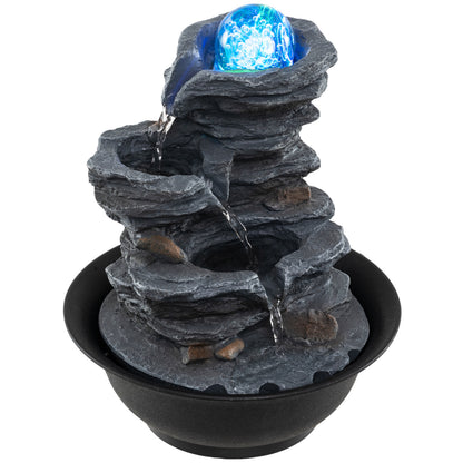 Tabletop Water Fountain, Rolling Crystal Ball, LED Light, Black Decorative Accessories at Gallery Canada