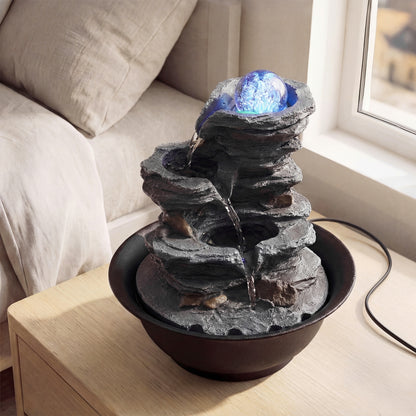 Tabletop Water Fountain, Rolling Crystal Ball, LED Light, Black Decorative Accessories at Gallery Canada