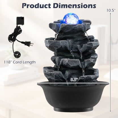 Tabletop Fountain with Crystal Ball & LED Light, Black Decorative Accessories at Gallery Canada