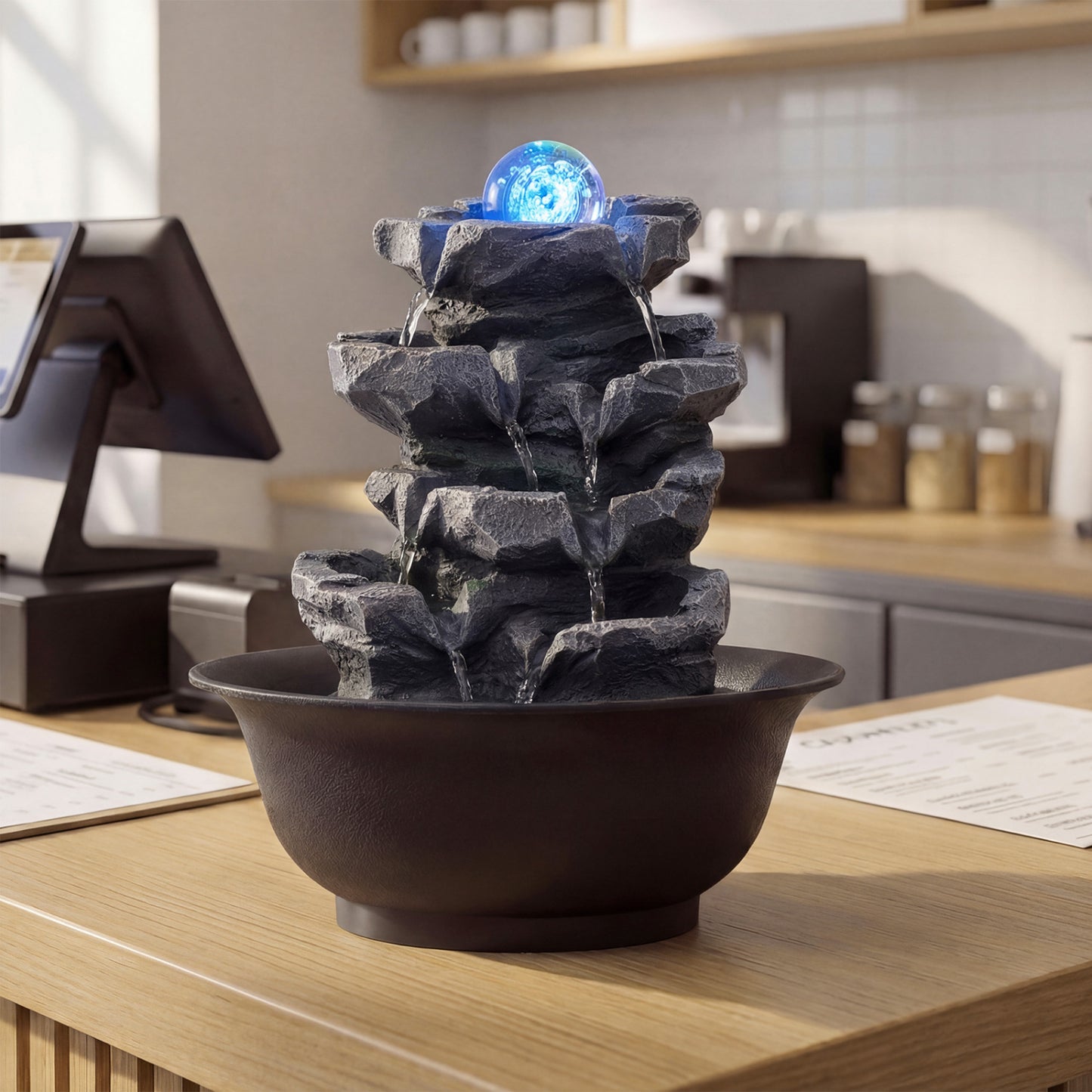 Tabletop Fountain with Crystal Ball & LED Light, Black Decorative Accessories at Gallery Canada