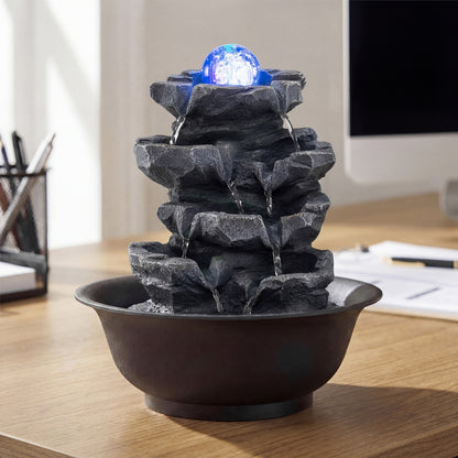 Tabletop Fountain with Crystal Ball & LED Light, Black Decorative Accessories at Gallery Canada