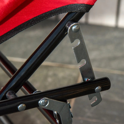 Adjustable Outdoor Lounge Chair, Folding Chaise with Face Hole, Red Lounger Chairs at Gallery Canada