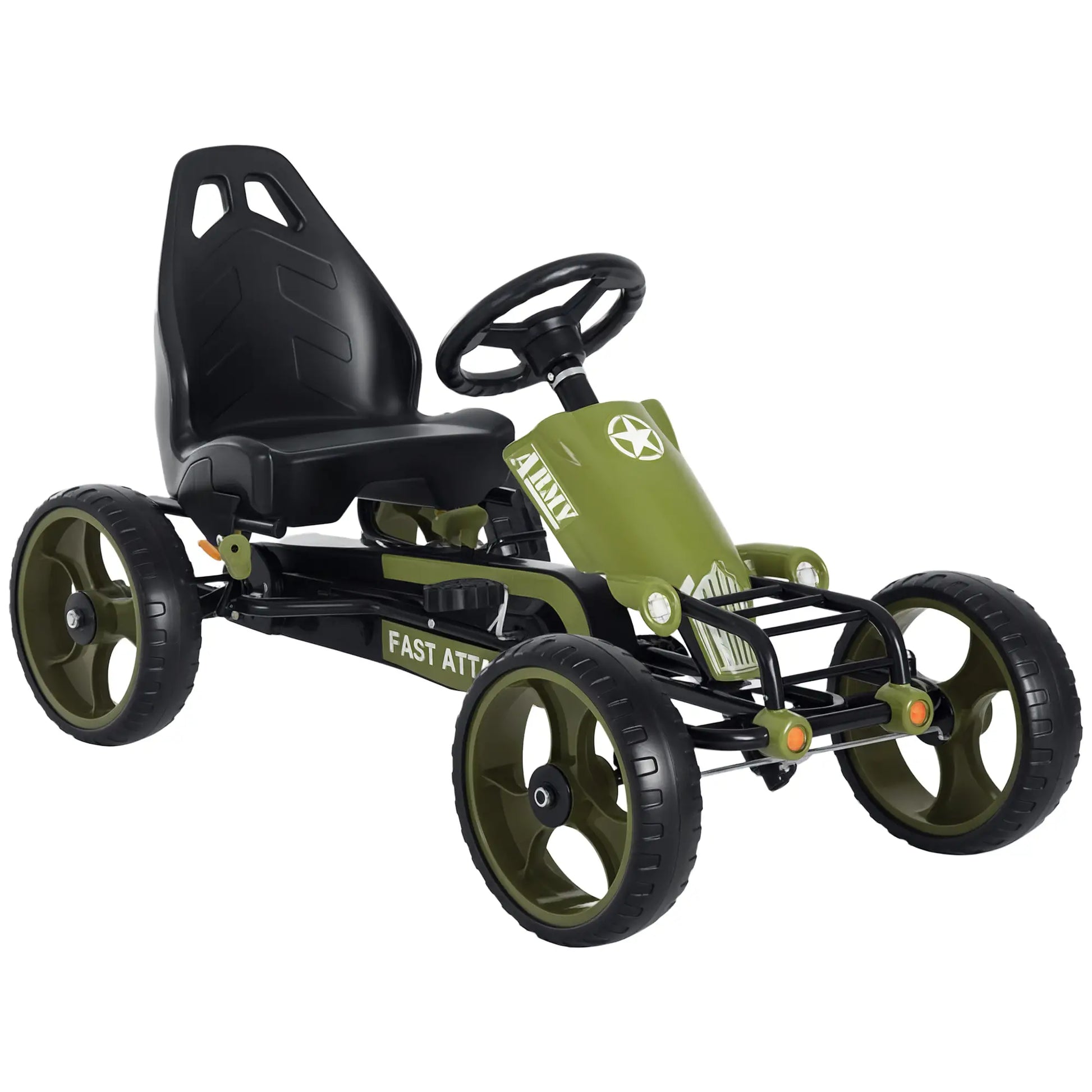 Adjustable Seat Pedal Go Kart, EVA Tyres, Safety Handbrake, Ages 3-6, Green Pedal Go Karts for Kids at Gallery Canada
