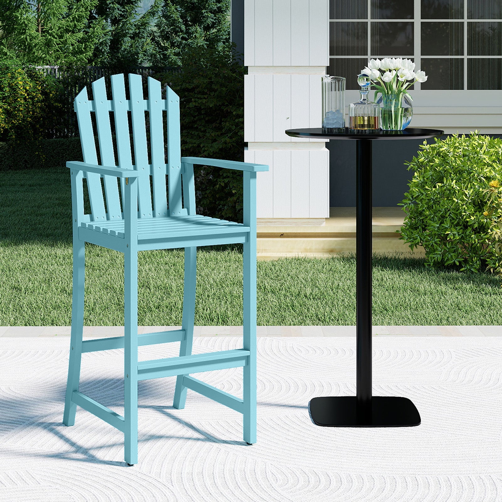 Tall Adirondack Chair With Armrests And Footrest, Turquoise Adirondack Chairs at Gallery Canada